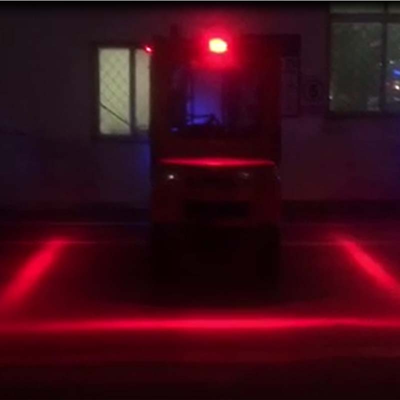 led叉車(chē)紅光區(qū)域燈效果圖